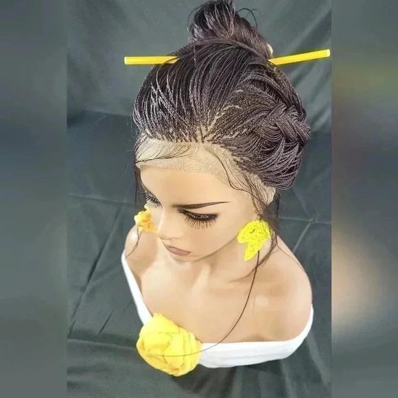 Braided full  Lace Wig Micro millions braids, medium, #99j red wine N… - Picture 9 of 17